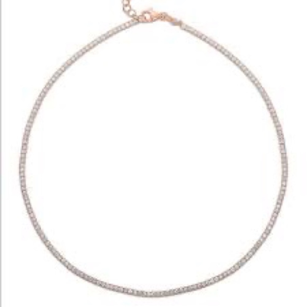 Sphera Milano 18k Gold CZ Tennis Choker Necklace NWT